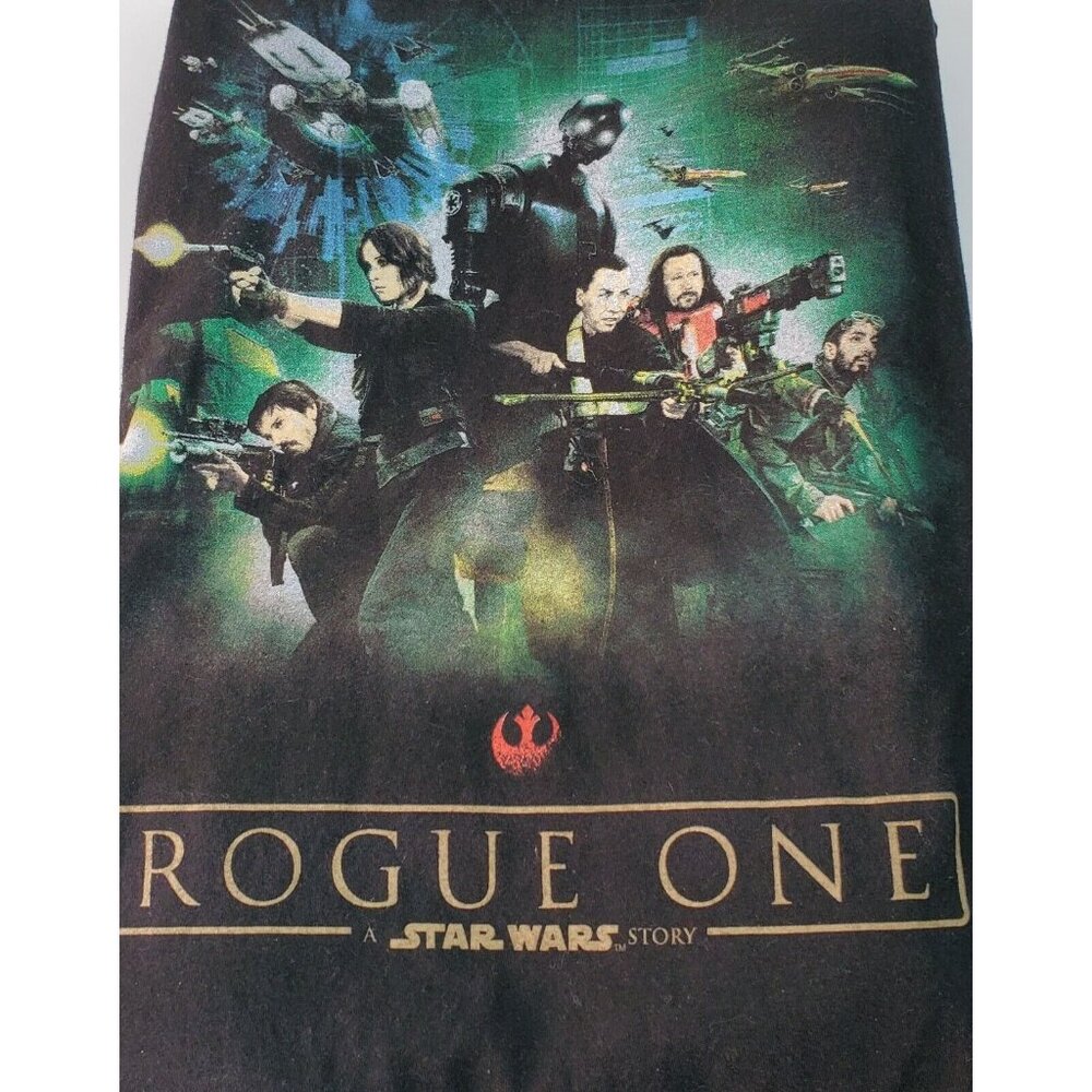 Disneyland Resort By Hanes Men's Black Rouge One Star Wars Graphic T-Shirt Sz M - Picture 2 of 4
